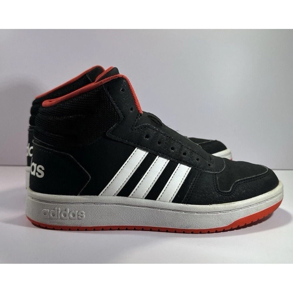 Adidas Originals‎ Hoops 2.0✨Mid Textile Trainers✨Men Sz 5.5✨Sneaker Red Black